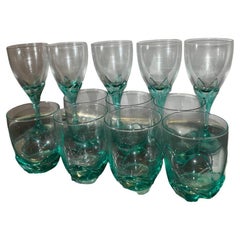 Set bicchieri di Cristallo in vetro di Murano colorato Bormioli Rocco 1980-1990.