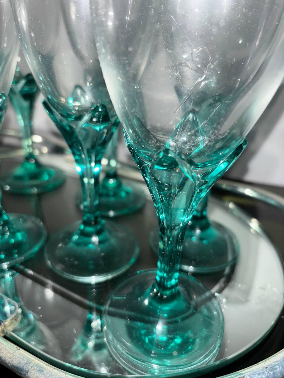 Mid-Century Modern Bormioli Rocco 1980-1990 ensemble de verres en cristal de Murano colorés. en vente