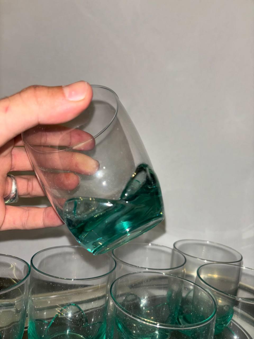 Late 20th Century Bormioli Rocco 1980-1990 ensemble de verres en cristal de Murano colorés. en vente