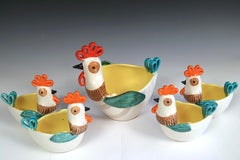 Set di ciotole per zuppa italiane Bitossi Londi Pottery Goodfriend Imports Rooster Raymor