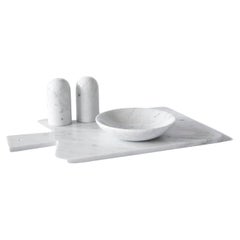 Handmade Set Bon Appétit in White Carrara Marble