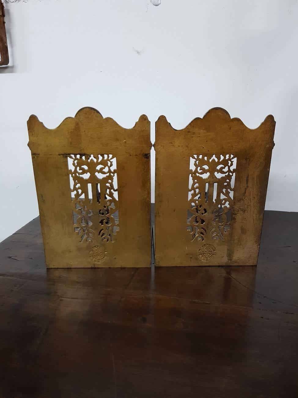 20th Century Set Bronze Colored Bookends with Griffons