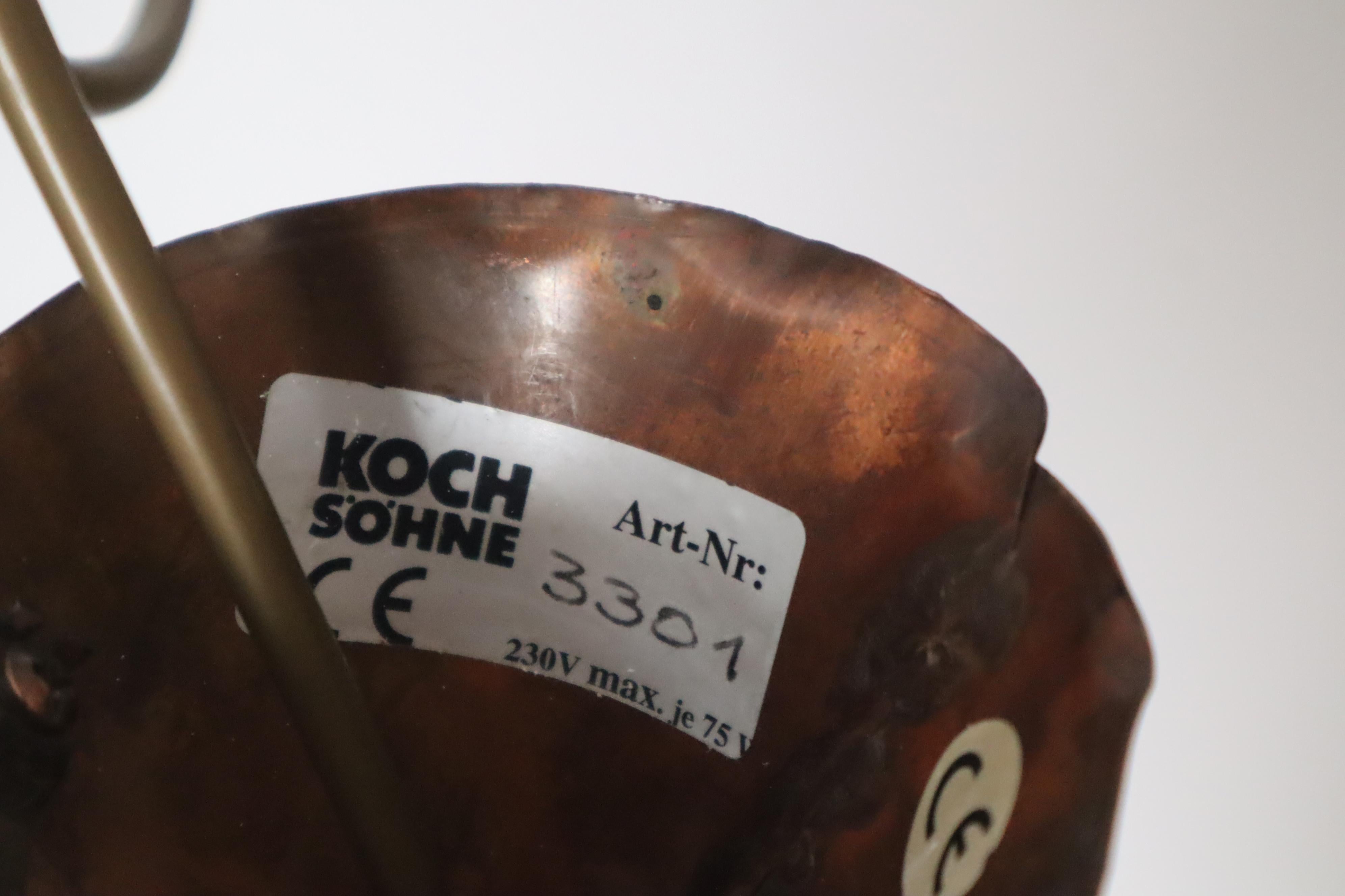 Set Brutalistische Kupferlampen von Koch & Söhne Deutschland 1970er Jahre im Angebot 3