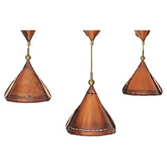 Set Brutalistische Kupferlampen von Koch & Söhne Deutschland 1970er Jahre