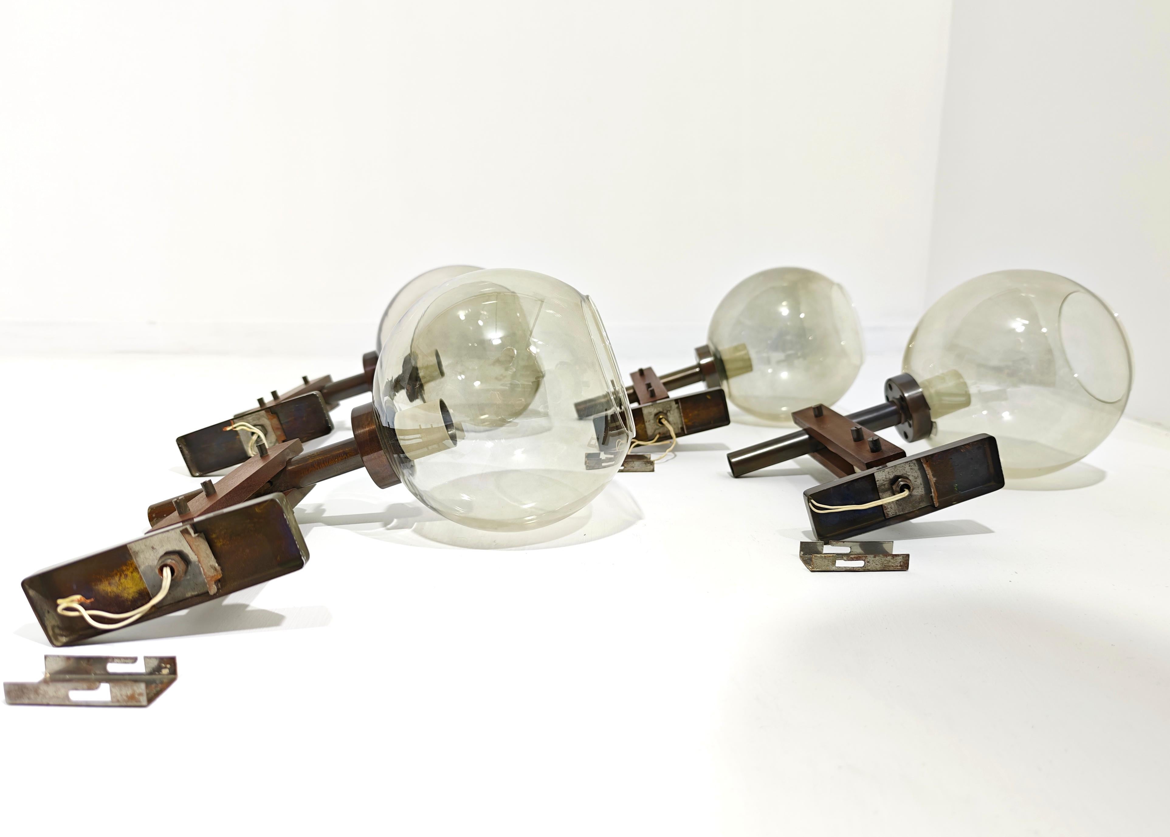 Juego de 2 Lámparas de Pared Atribuibles a Gianfranco Frattini Mediados de Siglo Italia 1960 en venta 8