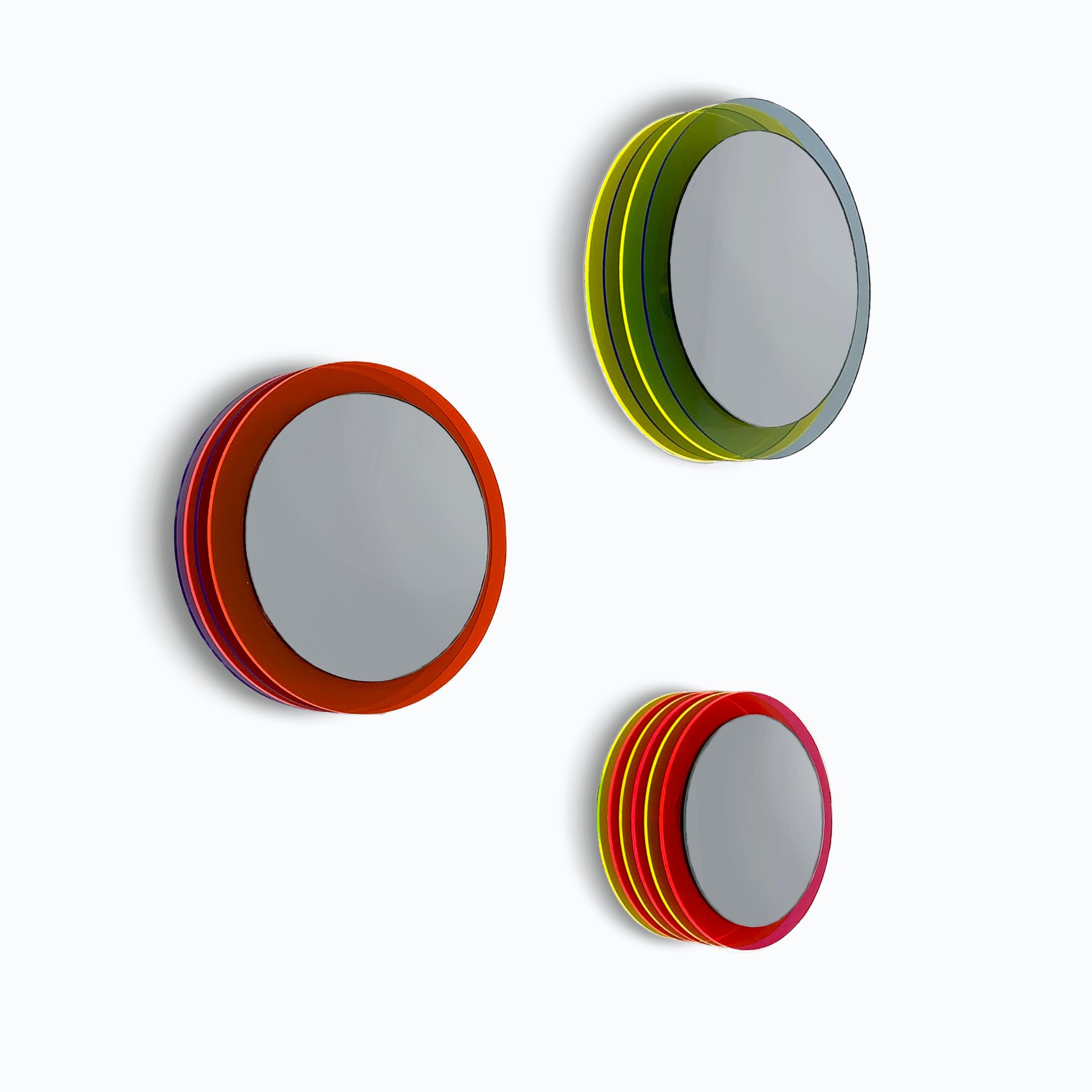 Contemporary Set Cadabi - Wall Mirrors with Plexiglass, Design Sculpture by Andreas Berlin