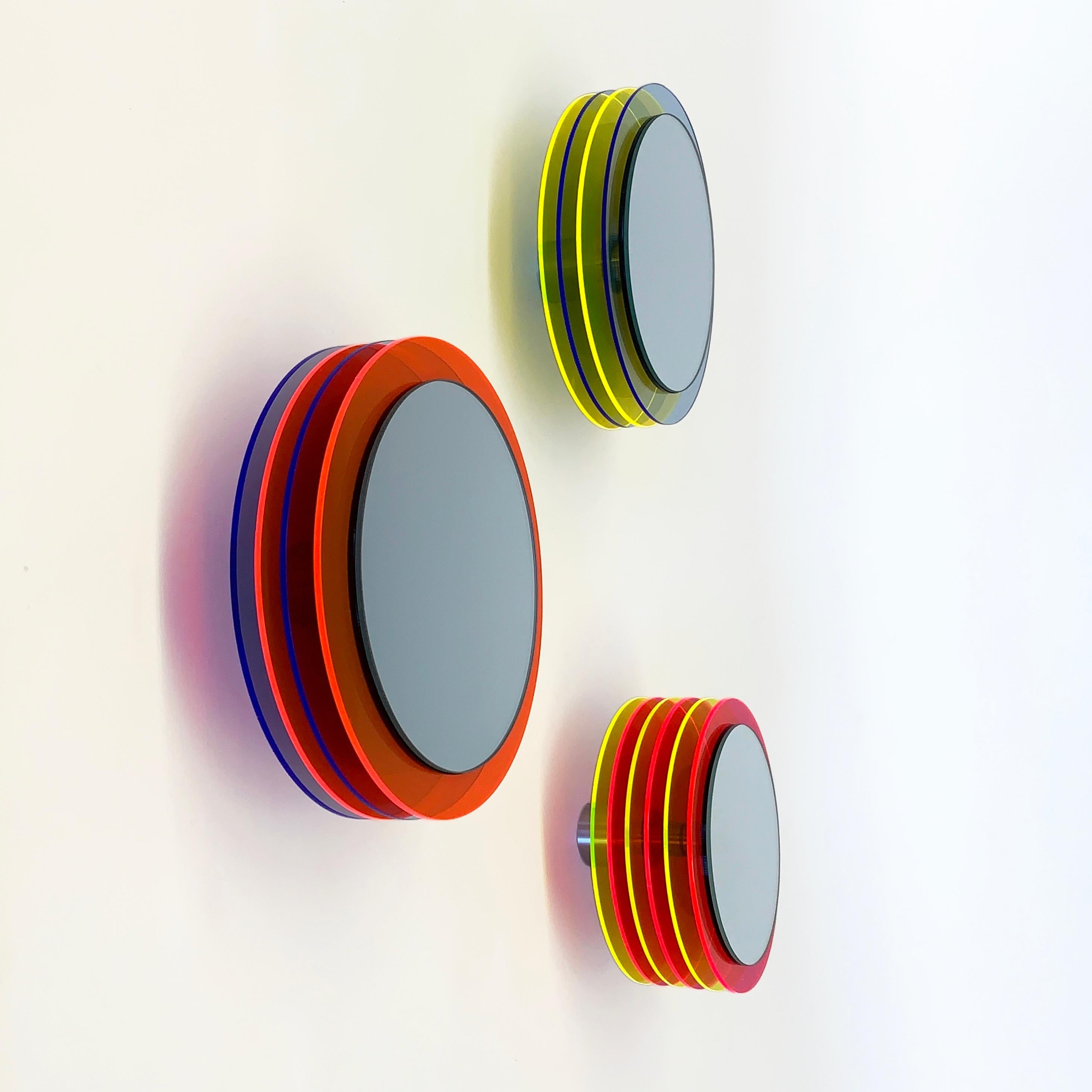 Art Deco Set Cadahe - Wall Mirrors with Plexiglass, Design Sculpture by Andreas Berlin For Sale