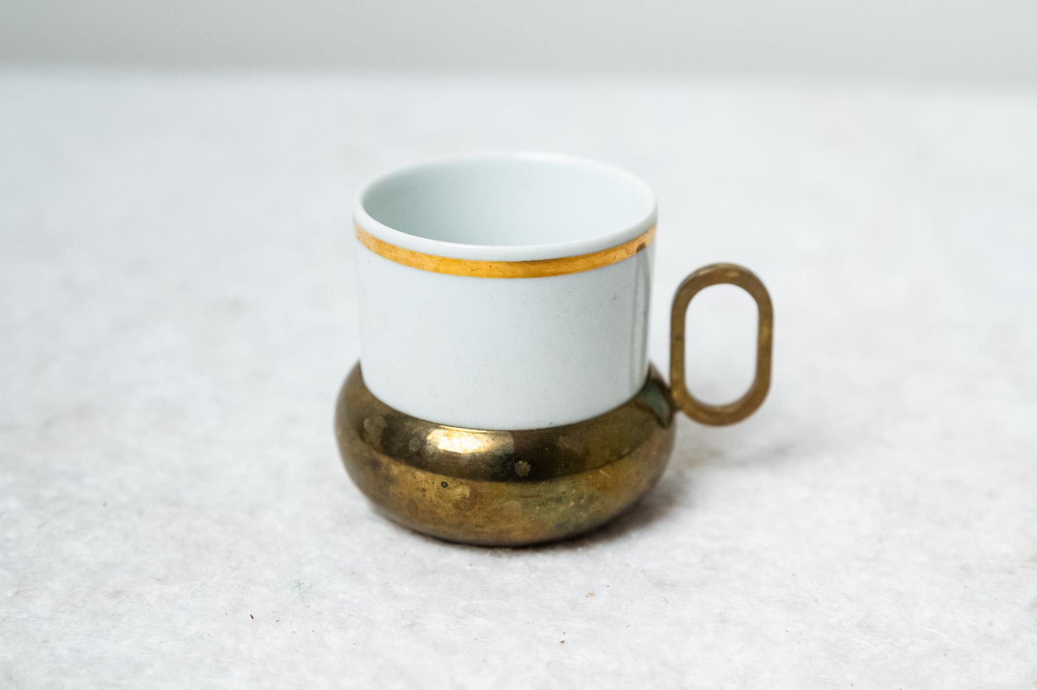 Porcelain and Brass Coffee Set, First Half of the 1900s For Sale 2