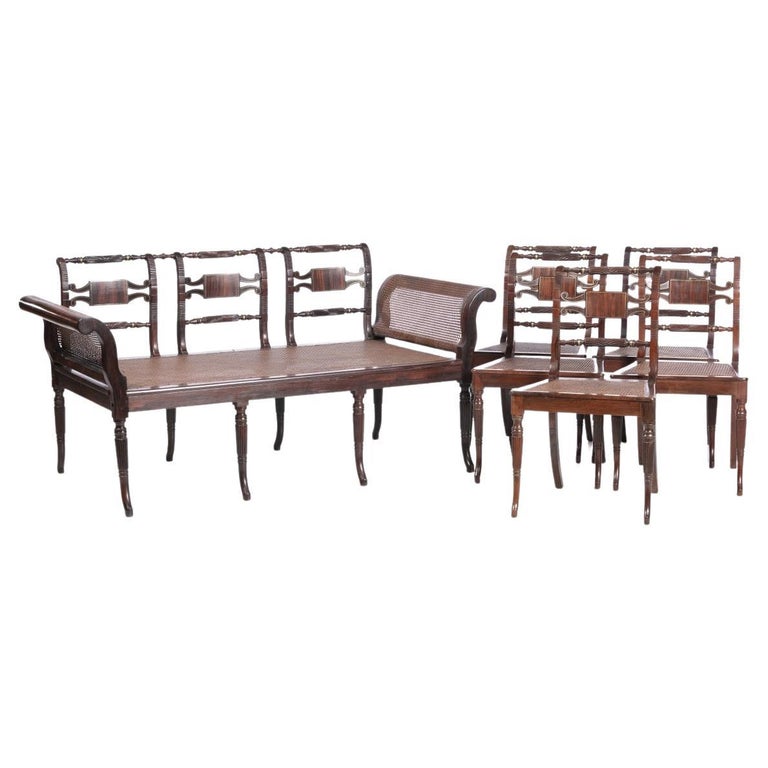 Set Canape and 5 Chairs Regency from the 19th Century in Rosewood Wood For  Sale at 1stDibs