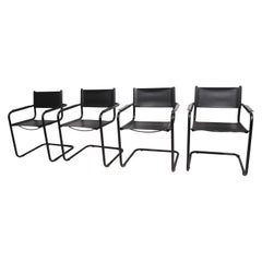 Set Cantilevered MG5 Dining Chairs Designed by Breuer Made by Matteo Grassi