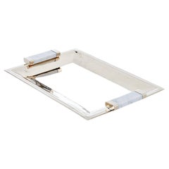 Set Capa, Rectangular Tray, Ice Bucket & Pitcher, Alpaca Silver & Gray Marble