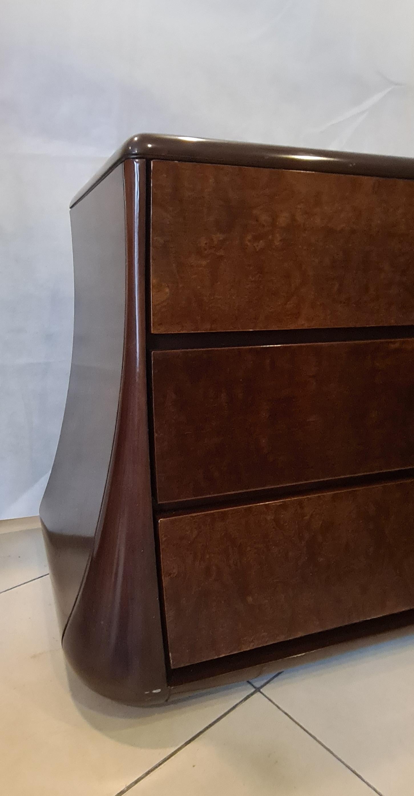 Luciano Frigerio's 1970s chest of drawers and bedside tables set 1