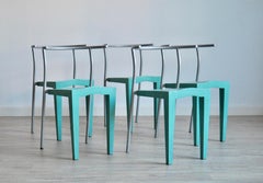 Set of Chair in Plastic and Metal Frame, Philippe Starck for Kartell Italy 1980