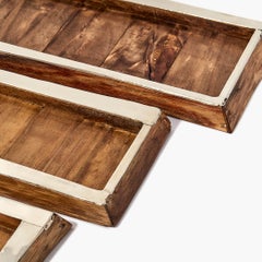 Set Chalten Mini Wood & Alpaca Silver Rectangular Trays