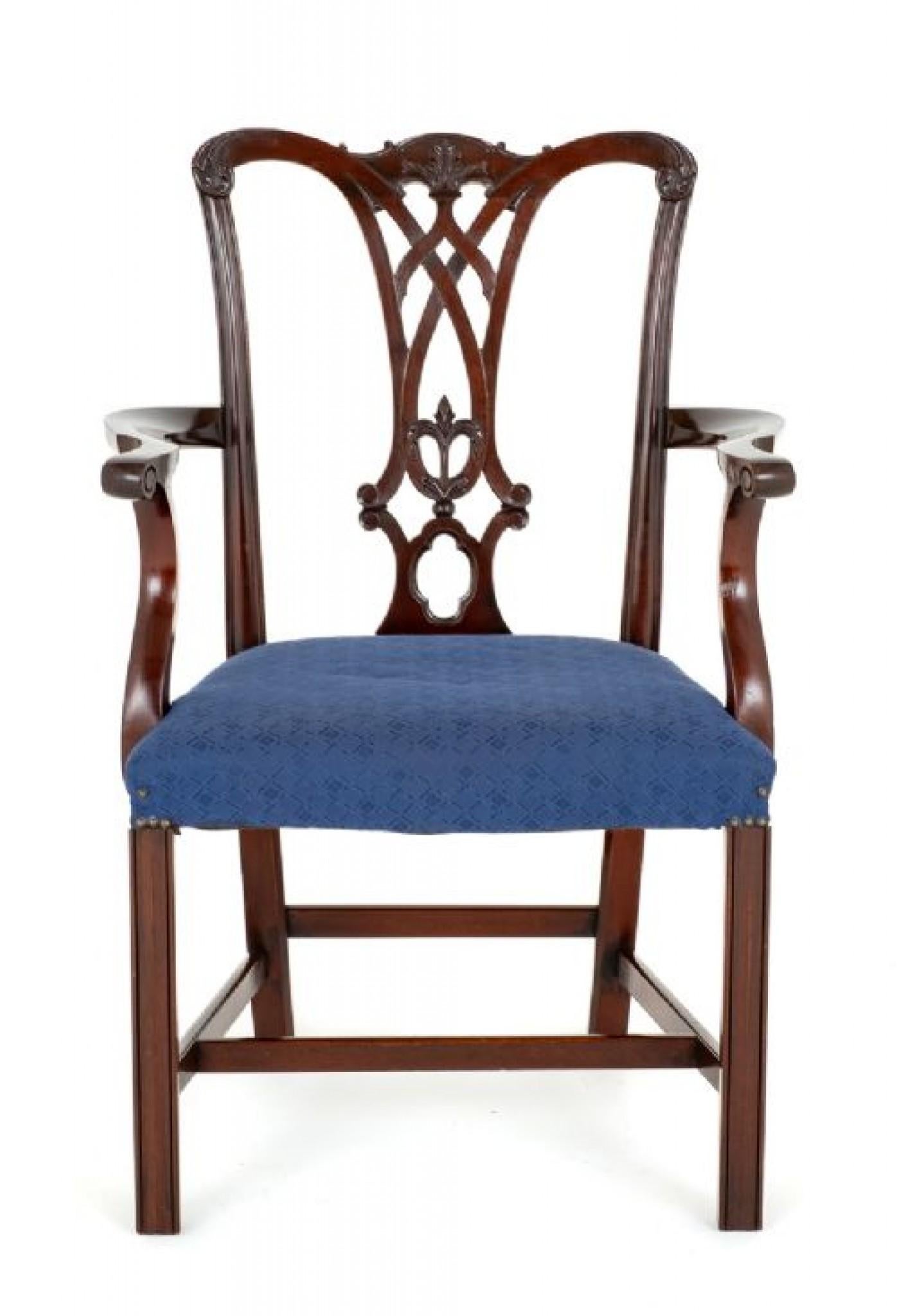 Set Chippendale Dining Chairs 10 Mahogany For Sale 7
