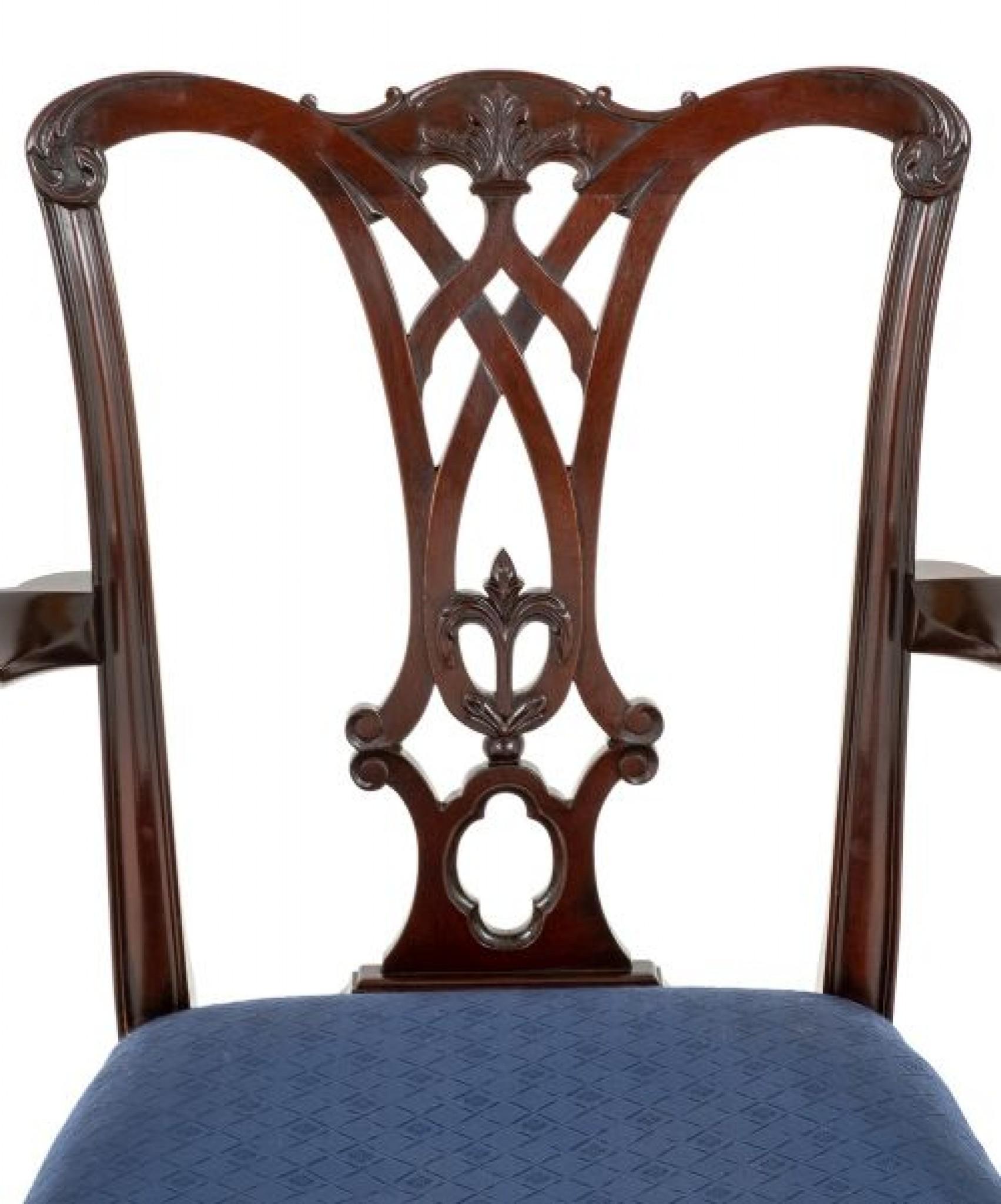 Set Chippendale Dining Chairs 10 Mahogany For Sale 9