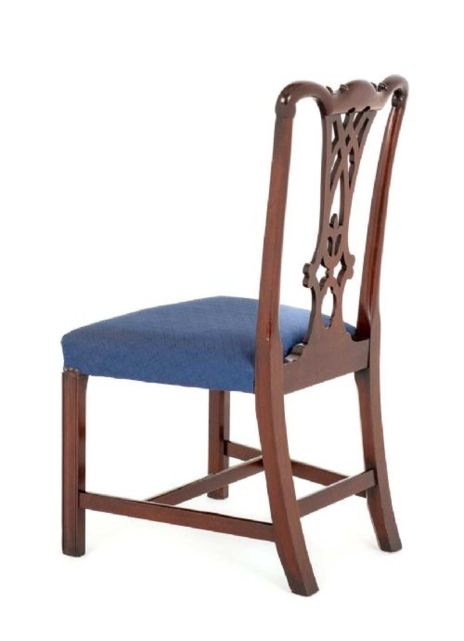 Set Chippendale Dining Chairs 10 Mahogany For Sale 1