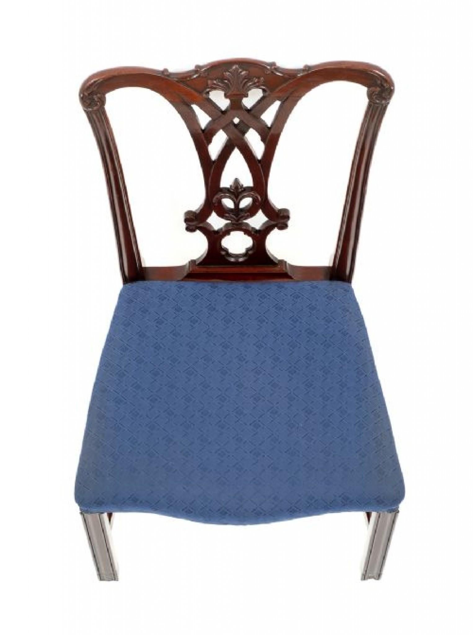 Set Chippendale Dining Chairs 10 Mahogany For Sale 2