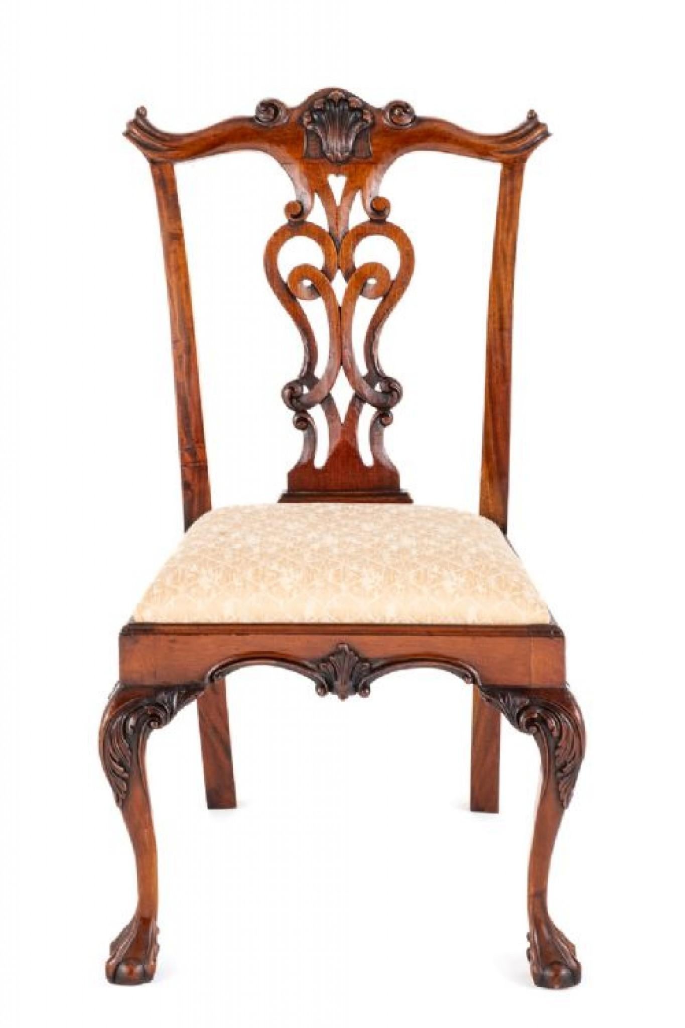 Set Chippendale Dining Chairs Mahogany Ball and Claw 6