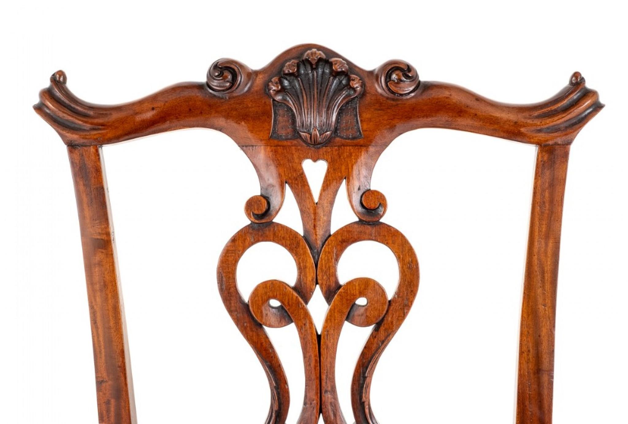 Set Chippendale Dining Chairs Mahogany Ball and Claw 2
