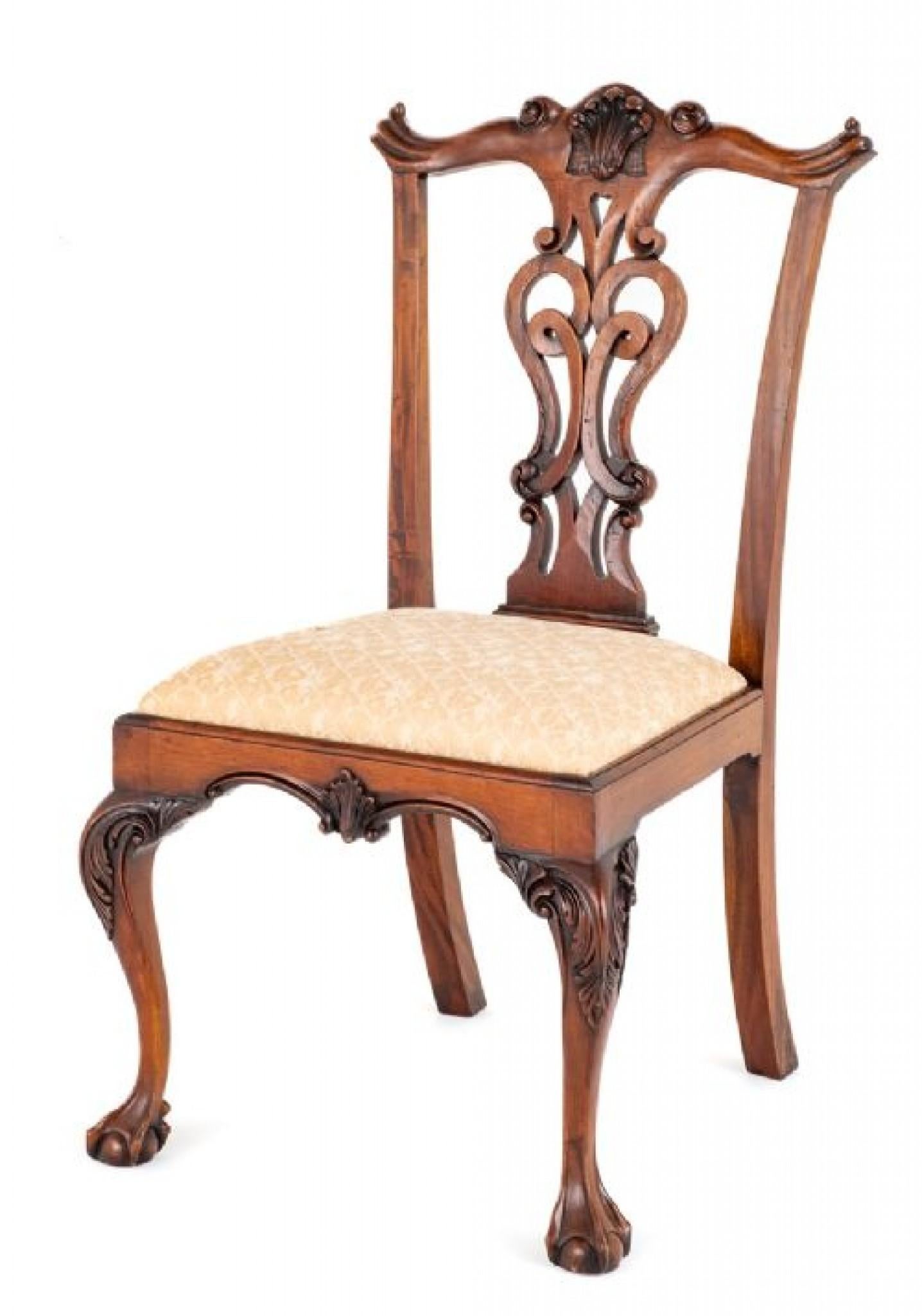 Set Chippendale Dining Chairs Mahogany Ball and Claw 4