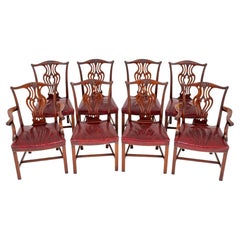 Set Chippendale Dining Chairs Mahogany