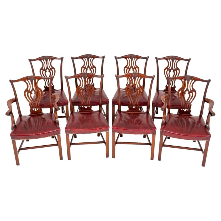 Set Chippendale Dining Chairs Mahogany For Sale at 1stDibs