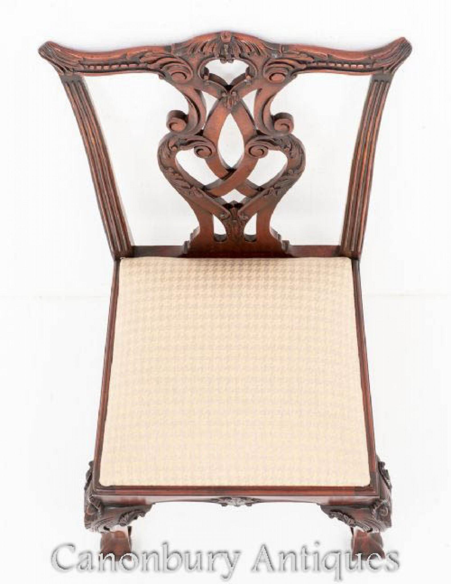 Set Chippendale Dining Chairs Mahogany Set 8 For Sale 2