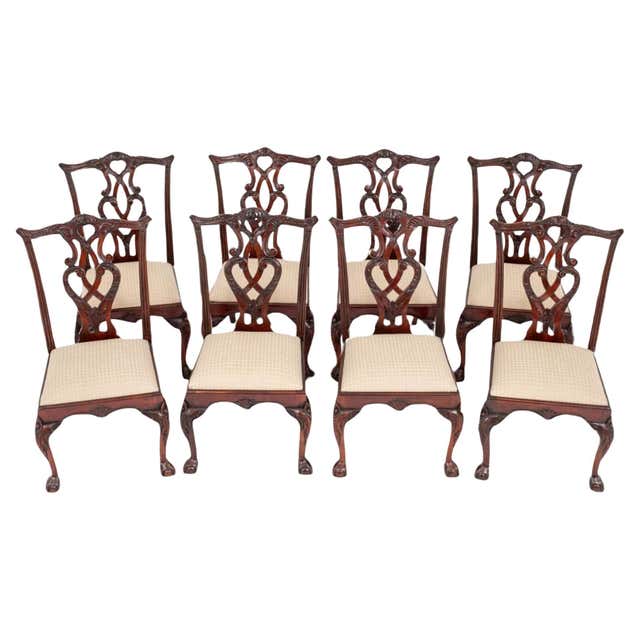 Henredon Set of 10 Mahogany Ball and Claw Chippendale Style Dining ...