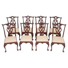 Set Chippendale Dining Chairs Mahogany Set 8