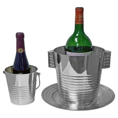 Vintage Set Christofle Art Deco Luc Lanel Coolers and underplate, C.1935