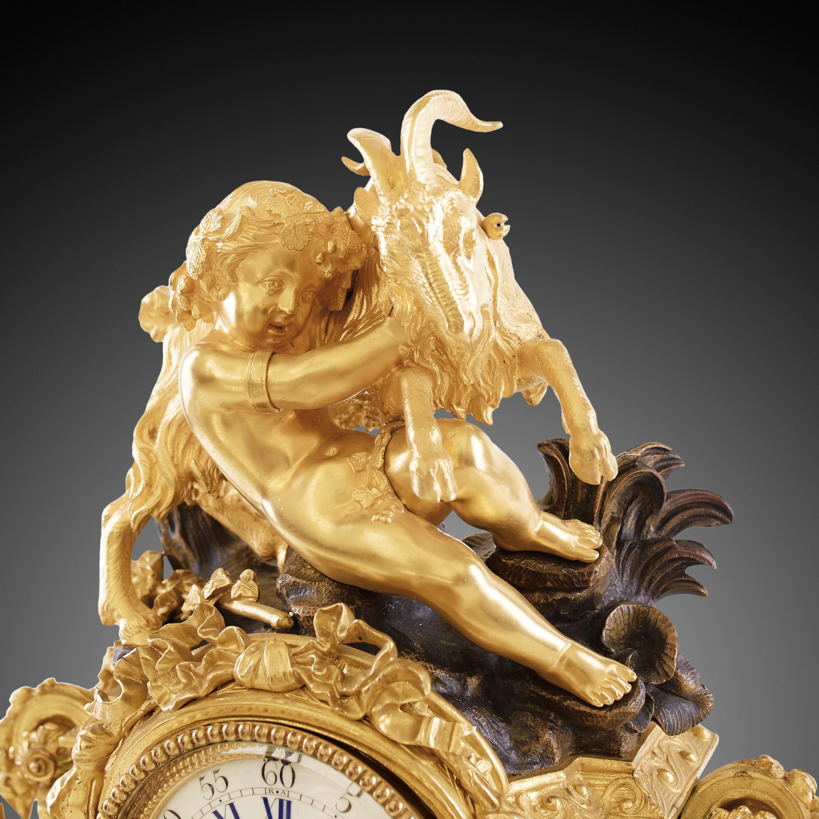 Set Clock and Candelabra, 19th Century, Louis Philippe Charles X Styl For Sale 3