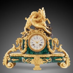 Set orologio e candelabri, XIX secolo, stile Louis Philippe Charles X
