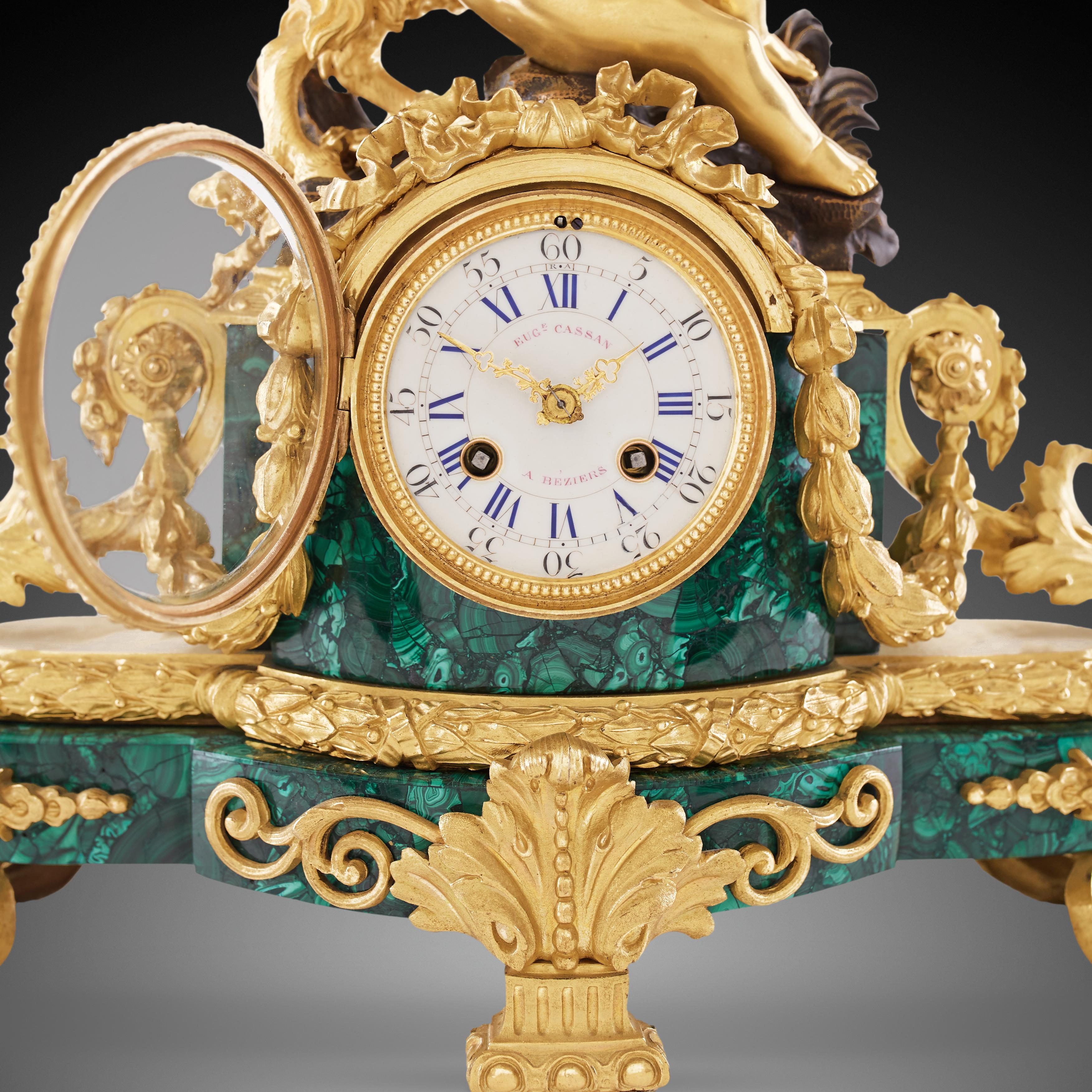 Set Clock and Candelabra, 19th Century, Louis Philippe Charles X Styl For Sale 2