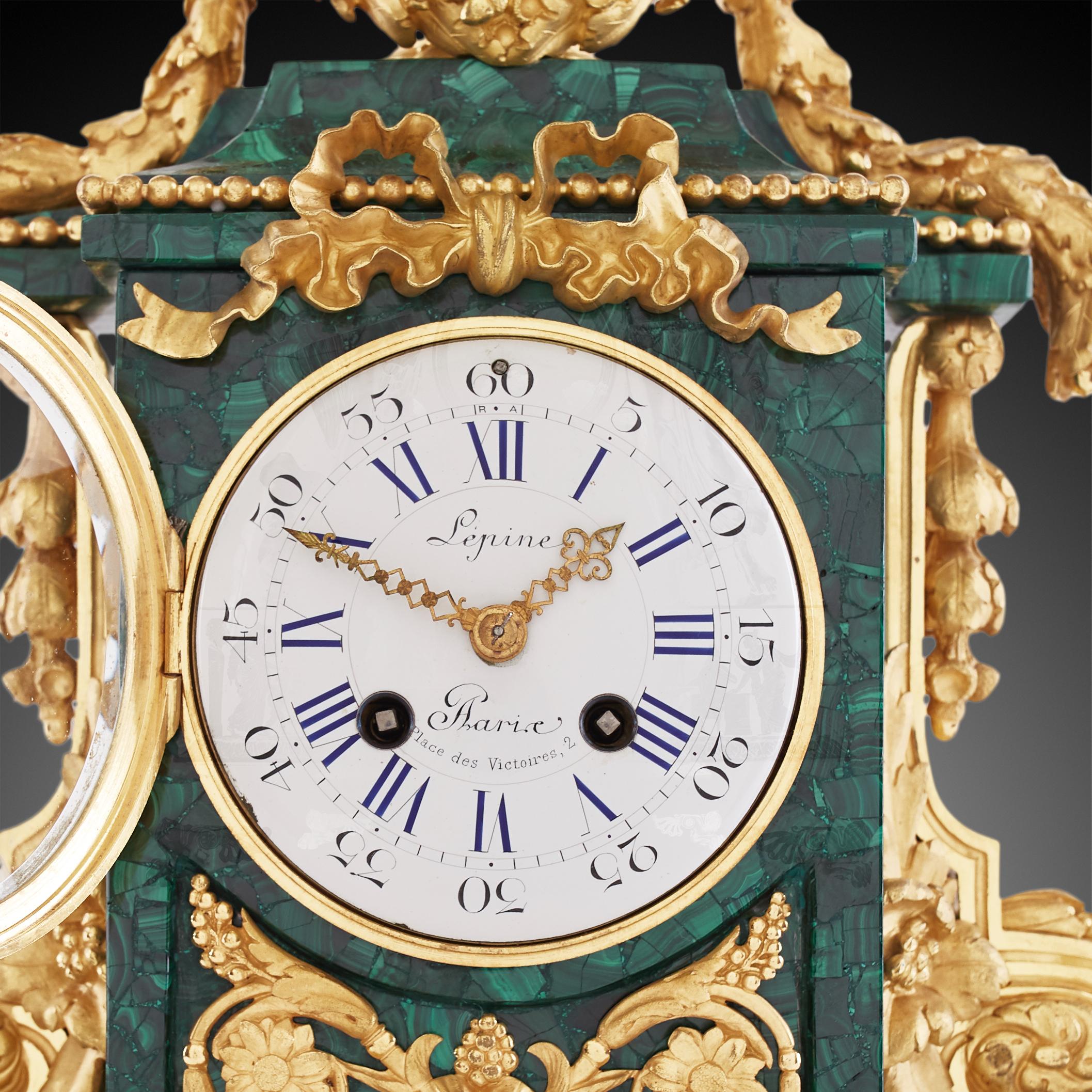 Set Clock and Candelabra, Style Louis XVI, 19th Century In Good Condition In Warsaw, PL