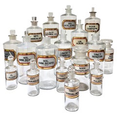 Set Collection Antique Vintage Victorian Glass Apothecary Chemist Bottles Bottle