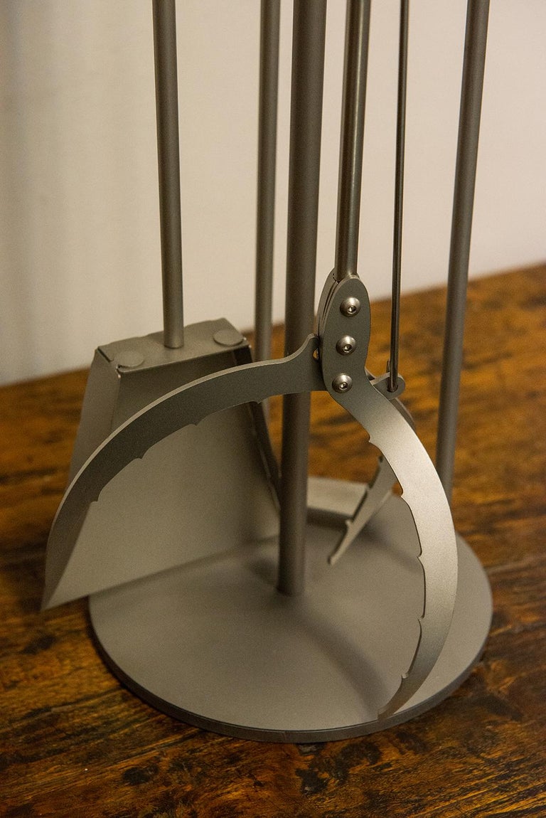 Set Of Complete Modern Fireplace Accessories For Sale At 1stdibs