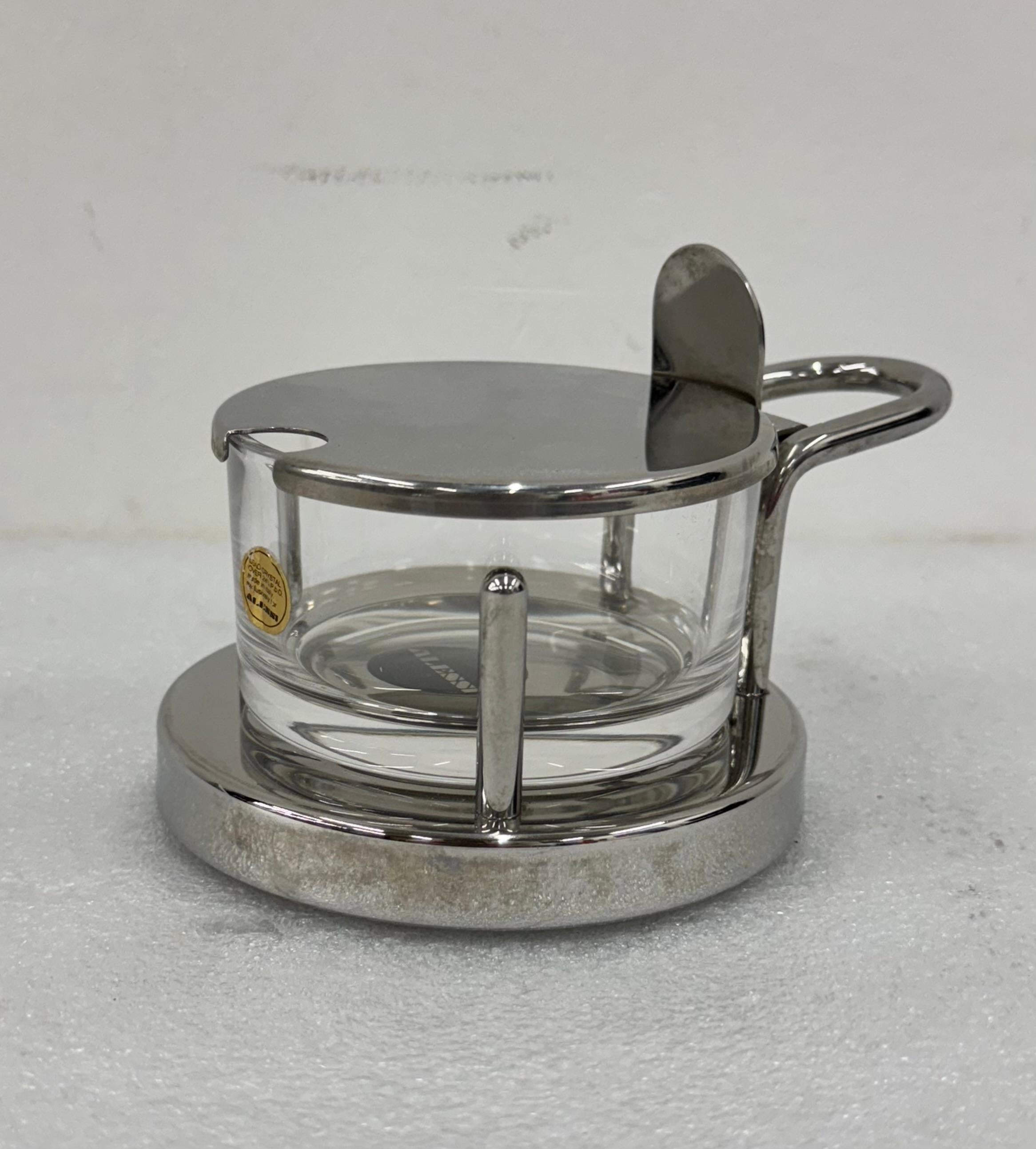Gewürz- und Käseset  ALESSI / SOTTSASS  70er Jahre Edelstahl und Kristall (Italian)