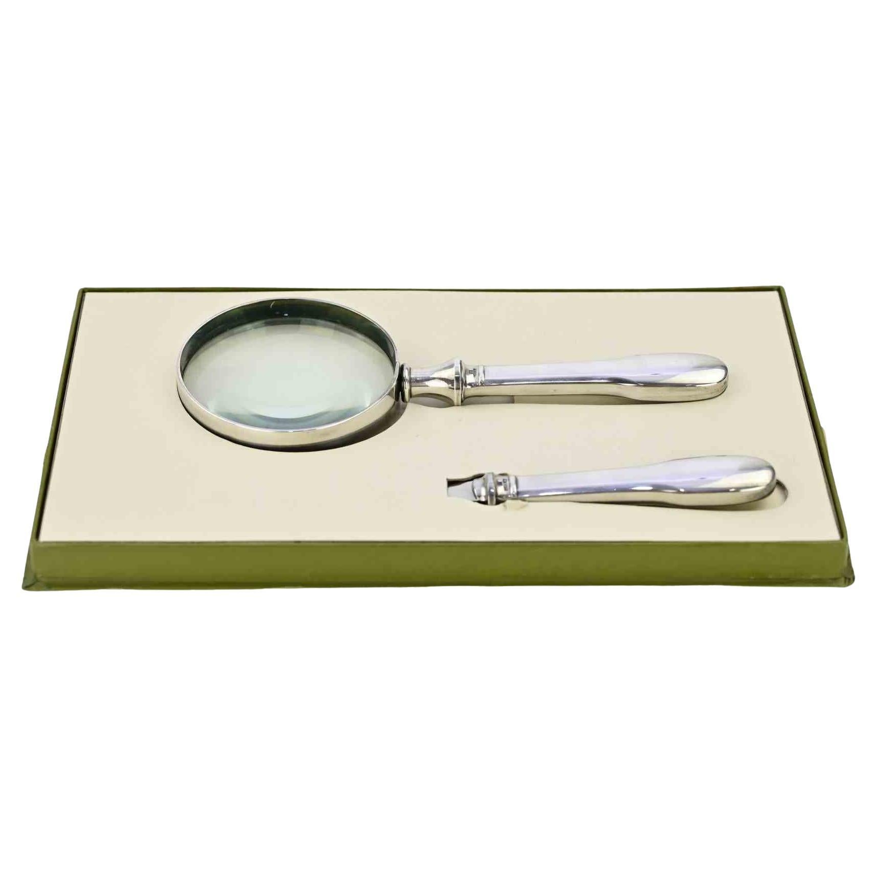 Set bestehend aus Brieföffner und Lupe von Christofle im Angebot
