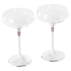 Set coppe da Champagne, Argento, personalizzabili, 2 pezzi