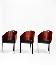 Set Costes Chairs by Philippe Starck with Black Leather Seats