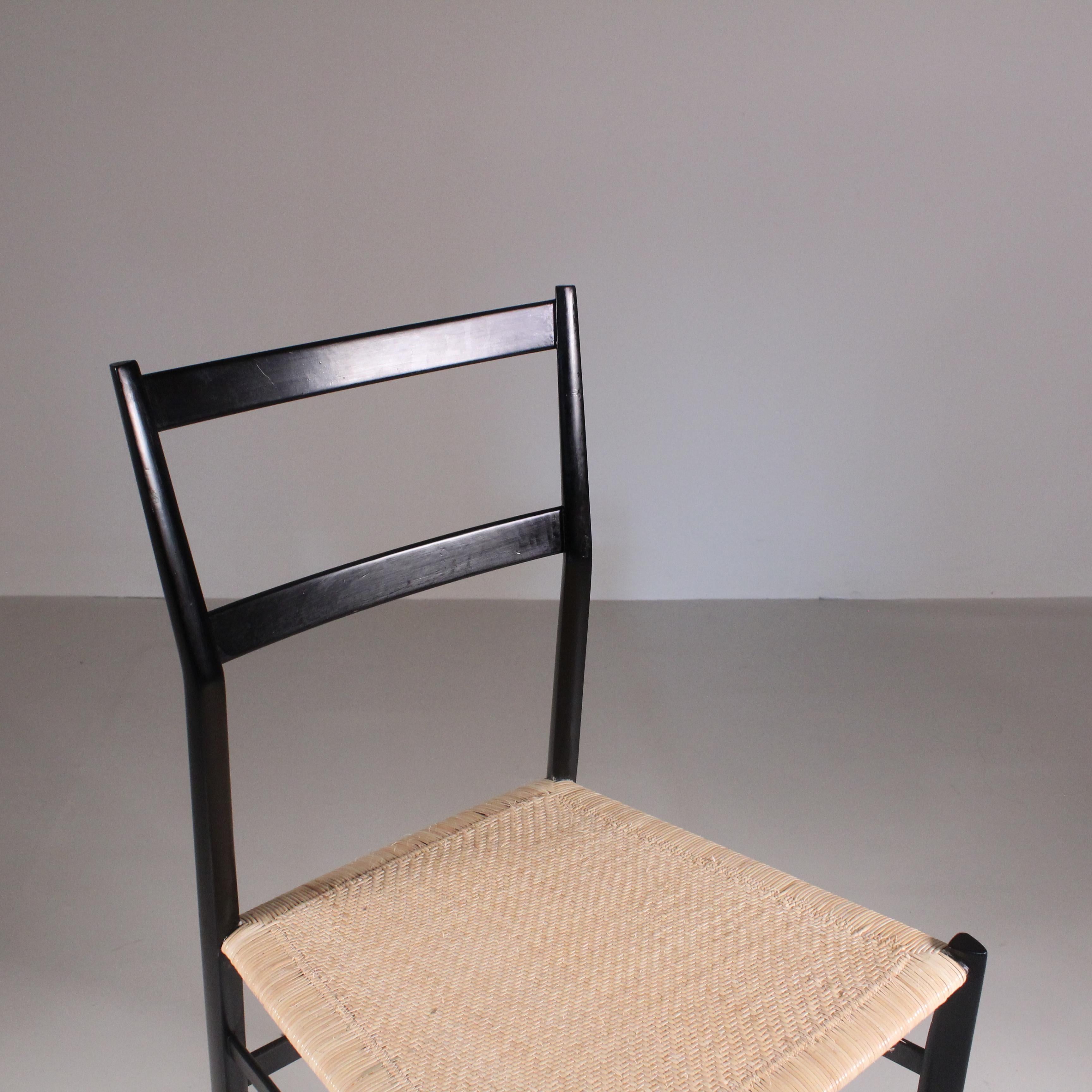 Set d 6 chairs Superleggera, Gio Ponti, Cassina For Sale 4