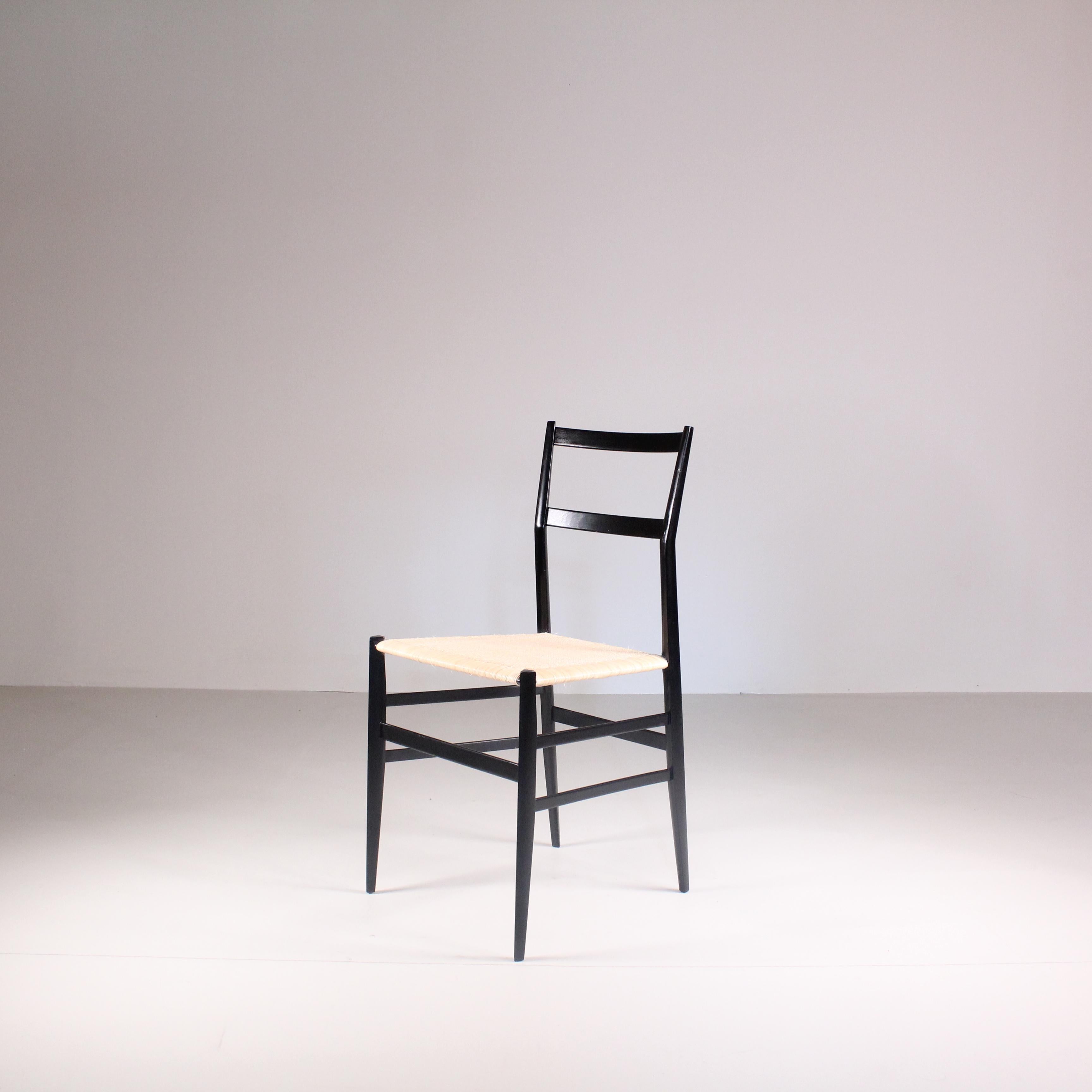 Mid-20th Century Set d 6 chairs Superleggera, Gio Ponti, Cassina For Sale