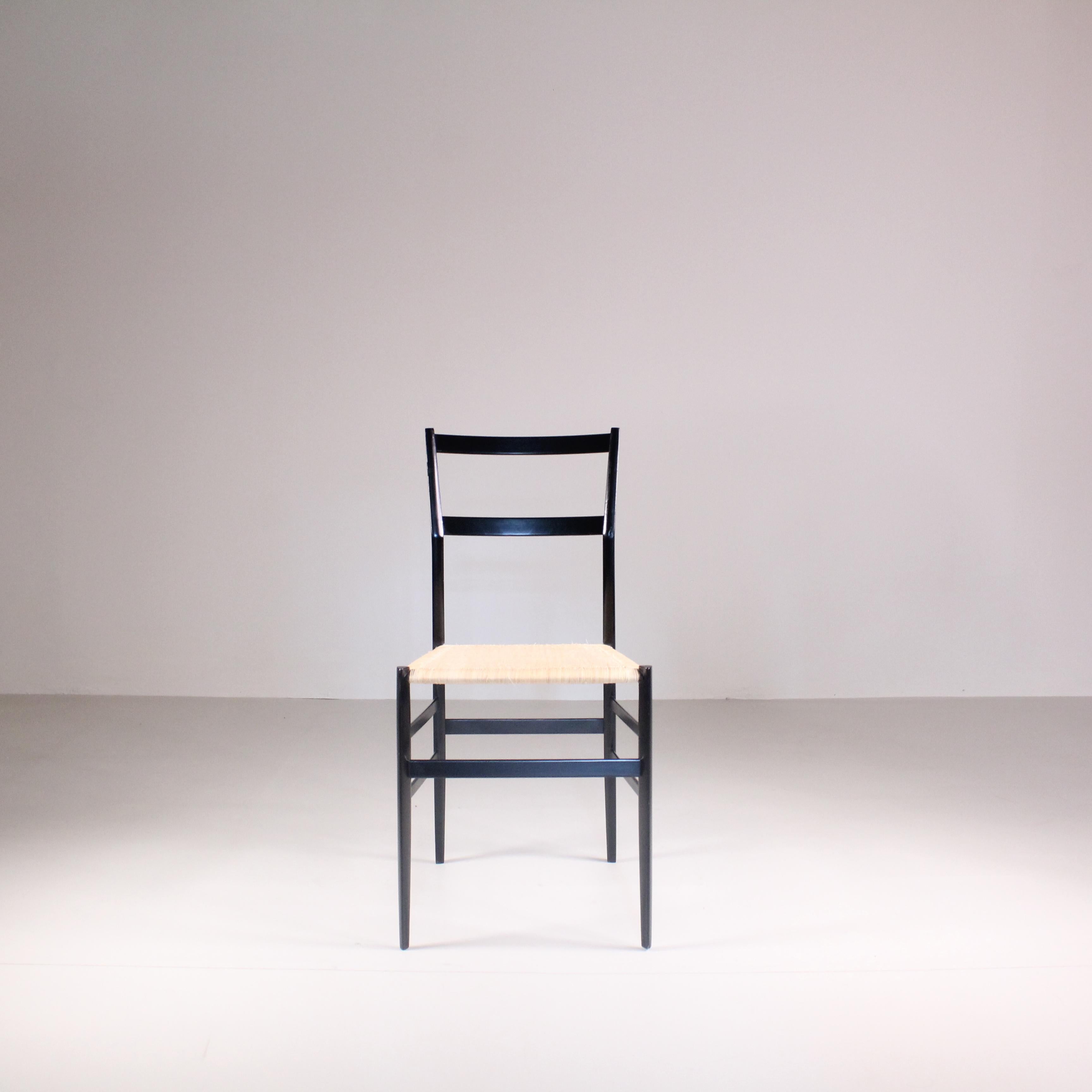 Straw Set d 6 chairs Superleggera, Gio Ponti, Cassina For Sale