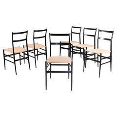 Set d 6 chairs Superleggera, Gio Ponti, Cassina