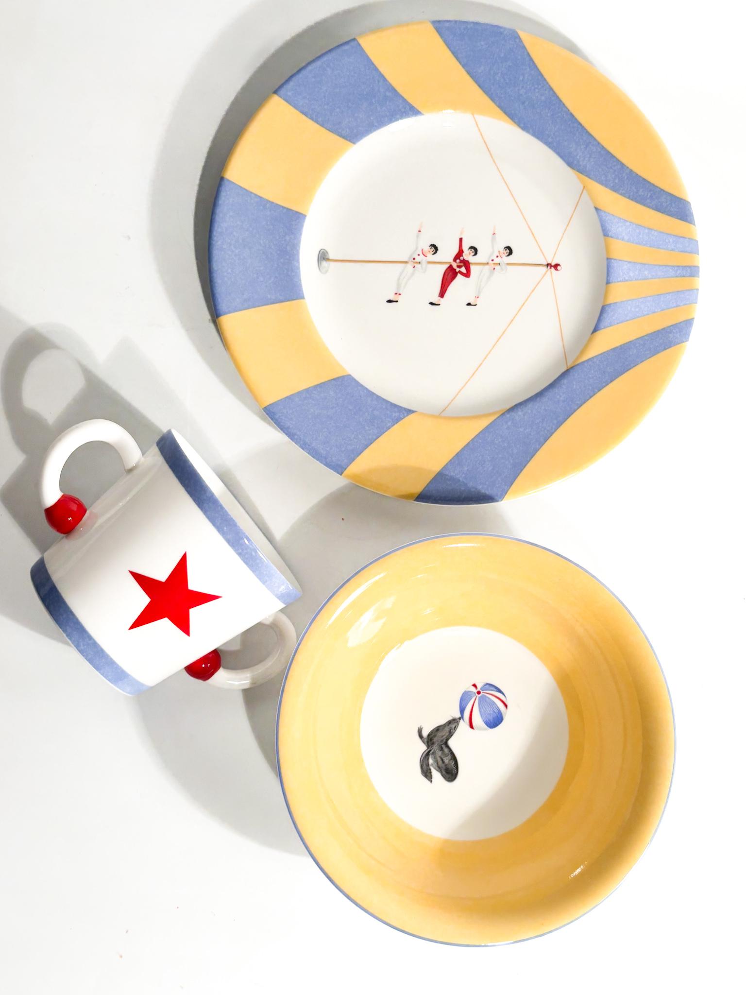 Set da Colazione Hermès 'Circus' in Porcellana Francese Anni 80 in vendita 4