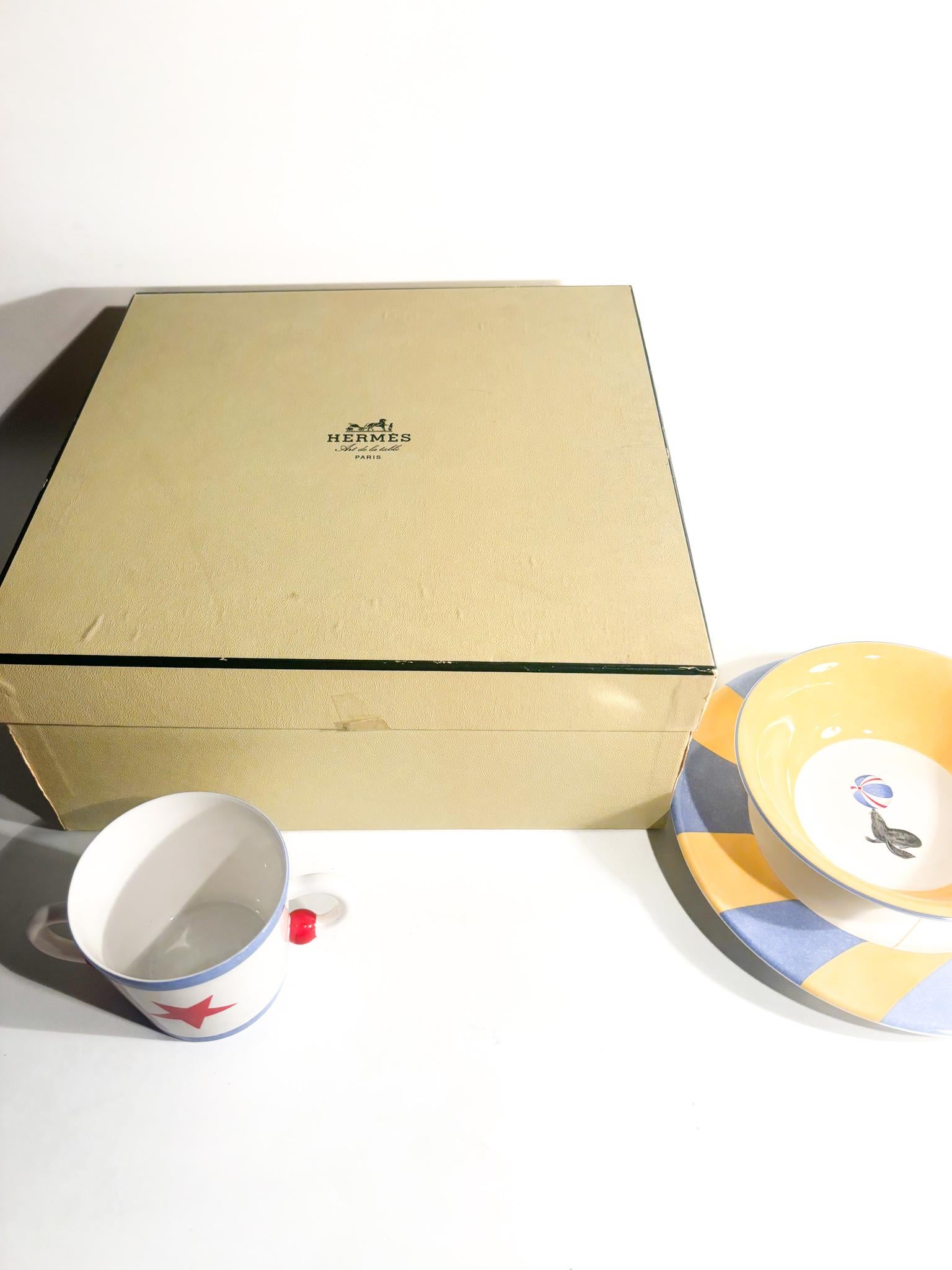 Set da Colazione Hermès 'Circus' in Porcellana Francese Anni 80 in vendita 6