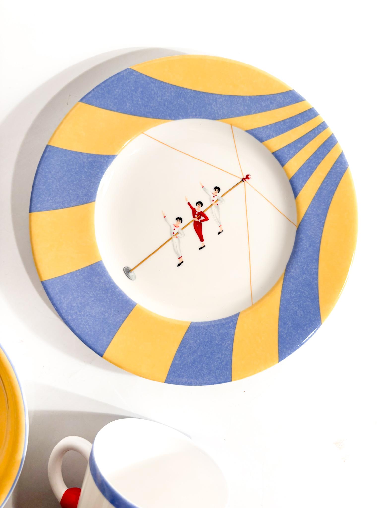 Late 20th Century Set da Colazione Hermès 'Circus' in Porcellana Francese Anni 80 in vendita