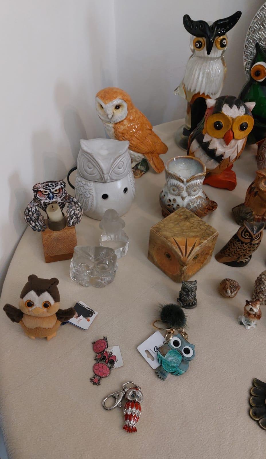 20th Century Set de collection de hiboux en différents matériaux en vente