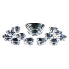 Service à dessert en cristal, conçu par Angelo MANGIAROTTI pour COLLE. 13 pièces. 1980s